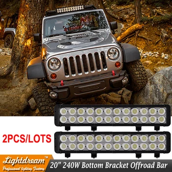 

DHL 2pcs/lot Free shipping 20Inch LED light bar 240w truck roof off road tractor light bar stainless bracket Spot external light