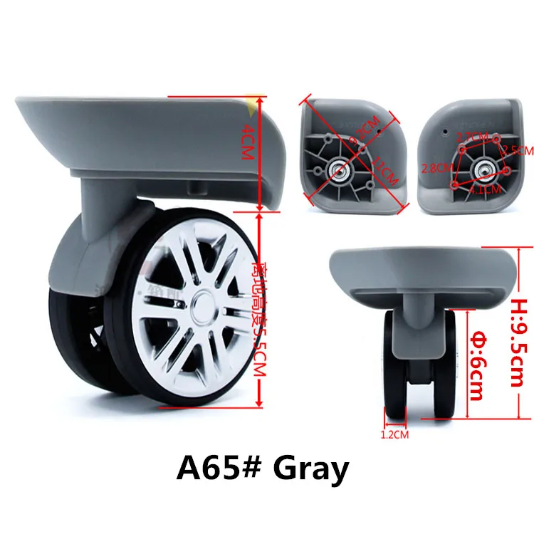 Сменные колеса для багажа, ремонт колёса, запчасти для багажа, колеса для чемодана(все виды необычных колес - Цвет: A65 Gray
