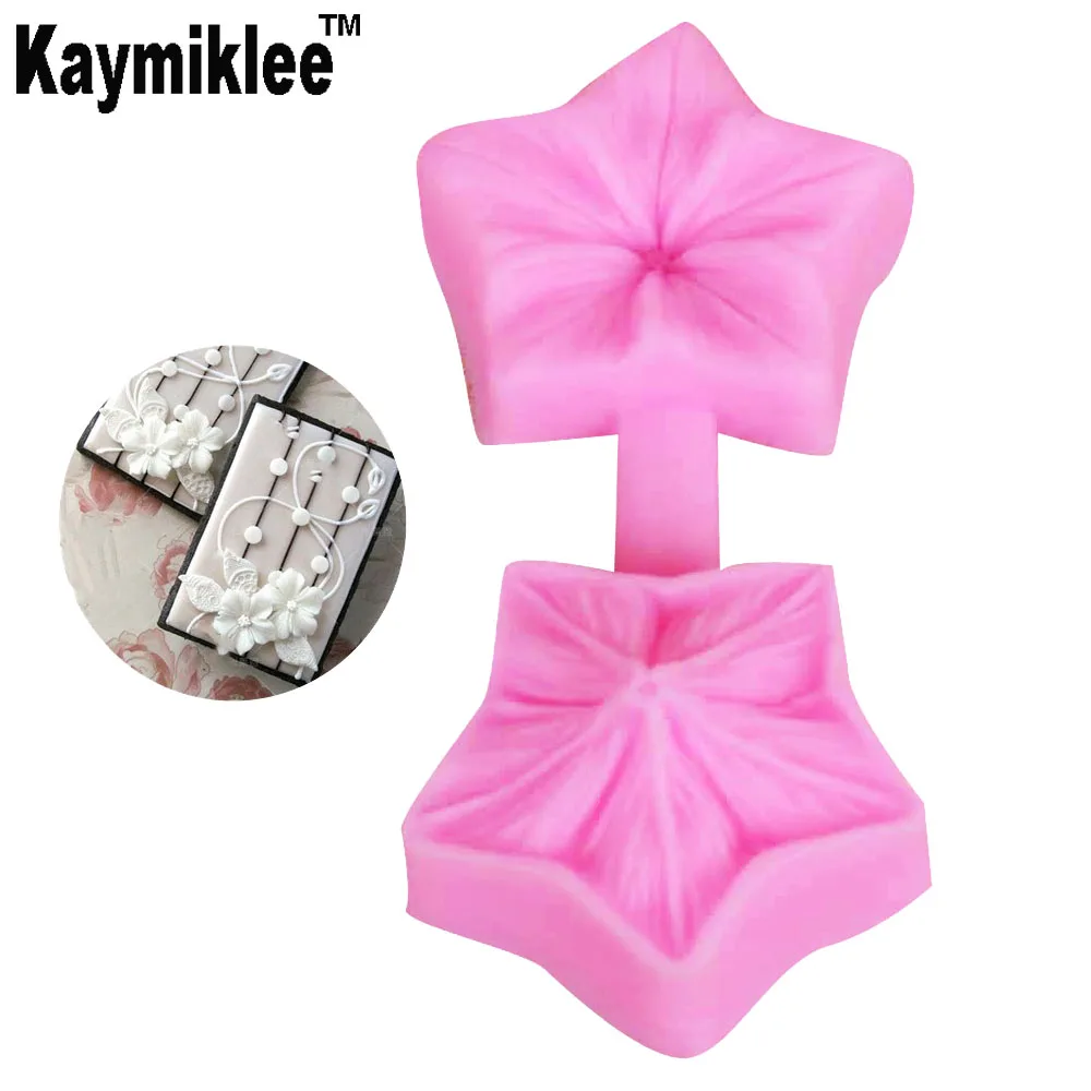 

Flower Petal Veiner Flower Silicone Mold Gumpaste Sugarcraft Fondant Mould Cake Decorating Tools 3.9*3.5*0.9cm M466