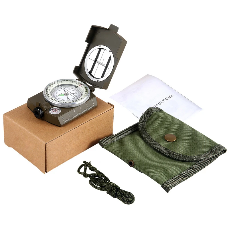 Military Lensatic Compass Askco Survival Military Compass Hiking Outdoor Camping Equipment Geological Compass Compact Scale