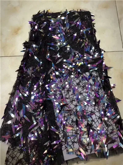 Африканский тюль кружева вышивка нигерийские Блестки Ткань для праздничного платья, нигерийские Свадебные Кружева - Цвет: 5