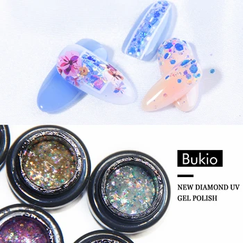 

Bukio 5ml Diamond Uv Nail Art Gel Polish 12 Colors Enamels Semi Permanentes UV Led Lamp Soak Off Gel Polish for Manicure