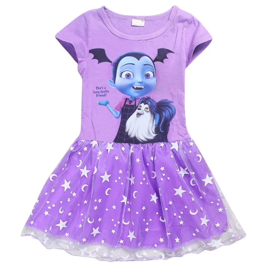 Girls Dress Summer Fashion Vampire Kids Dress Princess Vampirin Children Dresses print Girls Clothes 3 4 6 7 8 Year Costume