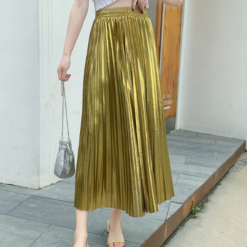 

Skirts Womens Women Skirt Summer Midi skirts for Women Office Lady High Waist Pleated Skirt Korean Woman Sequined Skirt female