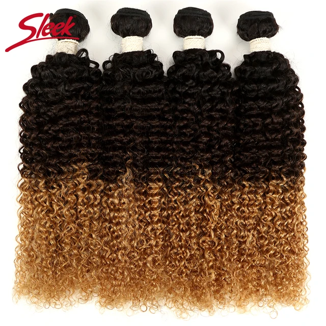 Sleek Brazilian Hair Weave Bundles Kinky Curly Hair 4 Bundle Deals