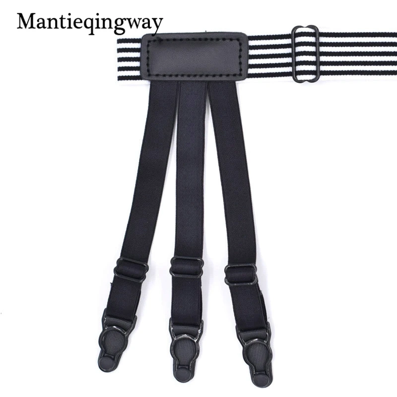 Mantieqingway мужские полосатый чулок держатель остается Подвязки для женщин эластичный регулируемый Рубашки для мальчиков Бретели для нижнего