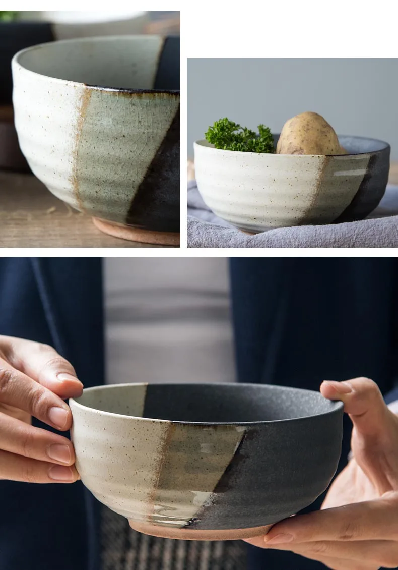 Винтажная столовая посуда в японском стиле керамическая чаша для лапши миски для смешивания фруктовые салатники контейнер для еды домашние кухонные аксессуары инструмент