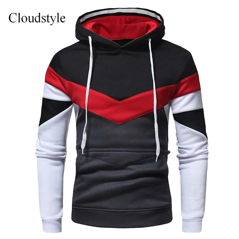 

Cloudstyle Fashion Male Hoodies Pullover Sweatshirts Mens Patchwork Slim Casual Sportswear Men New Hooded Tops Streeetwear