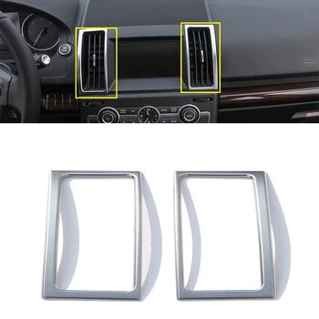 

2 Pcs Chrome Interior Center Air Conditioning Vent Frame Decoration Trim For Land Rover Freelander 2 2013-2015 Car Accessories