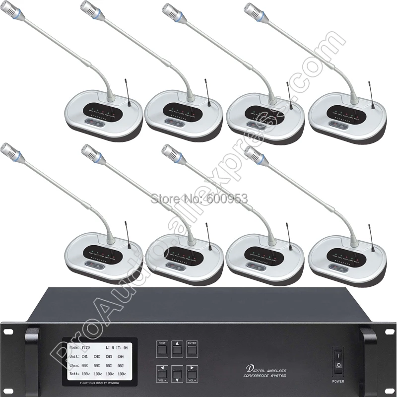 

High-end Digital Wireless Meeting Room Conference Microphone System with 25 Gooseneck Table Mic