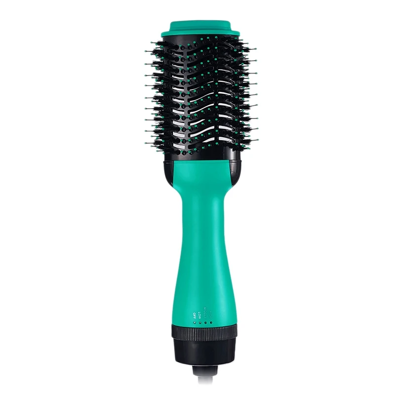 New 2 In 1 Multifunctional Hair Dryer Rotating Hair Brush Roller Rotate Styler Comb Straightening Curling Hot Air Comb - Цвет: Green Black