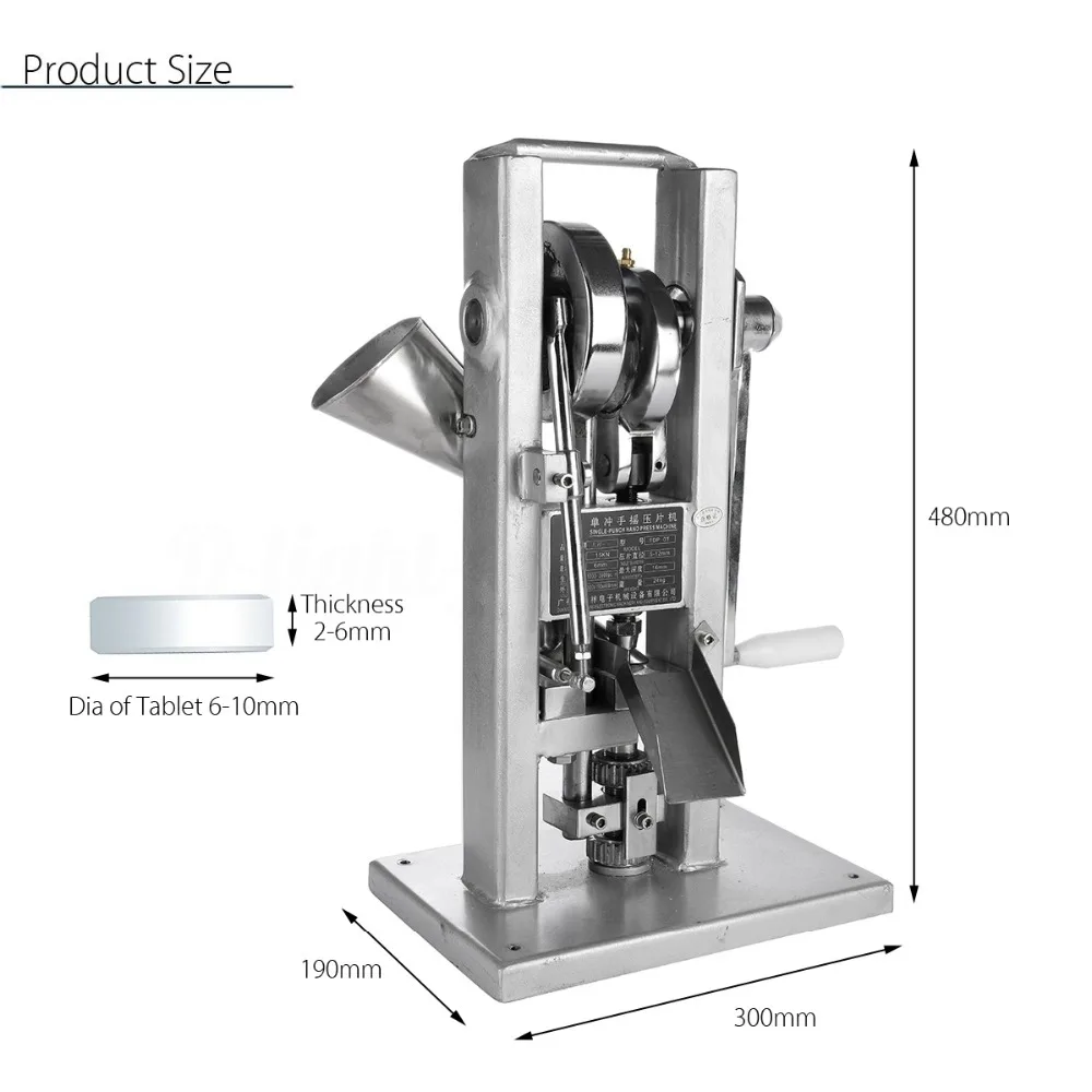 TDP 0 таблеточный пресс машина, ручка таблетка пресс машина домашний производитель с одной шт 6 мм прессформы
