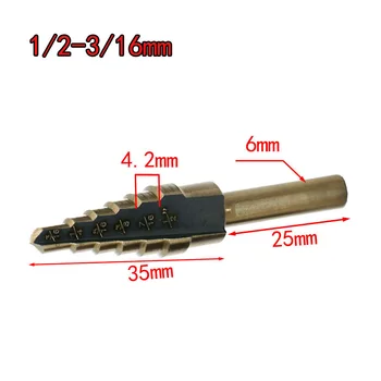 

3Pcs/Set High Speed Steel Titanium Step Cone Metal Drill Bits 1-3/16 3/4-1/4 7/8-3/16 Drill Toolbox repair tool is easy to carry