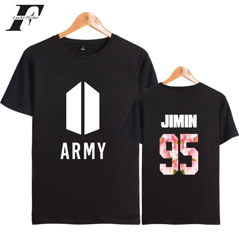 Luckyfridayf 2017 BTS армии все члены БЦ К-поп Повседневное Camiseta хлопок Для женщин/Для мужчин короткий рукав корейский футболка плюс размеры 4xl