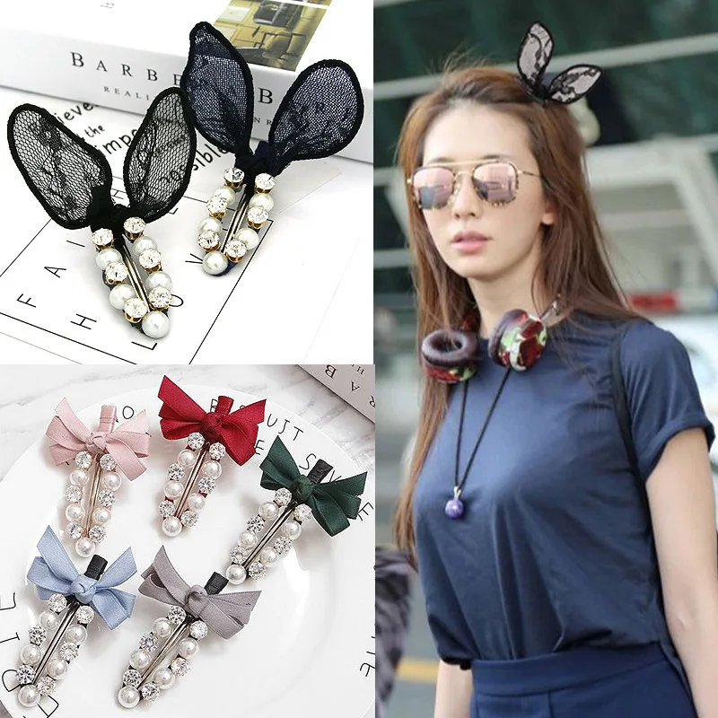 Pearl Cute Hair Clip Sweety Girl Hair Accessories with Varies Design Multi Color Girl Outdoor Hair band with Bowknot Headwear