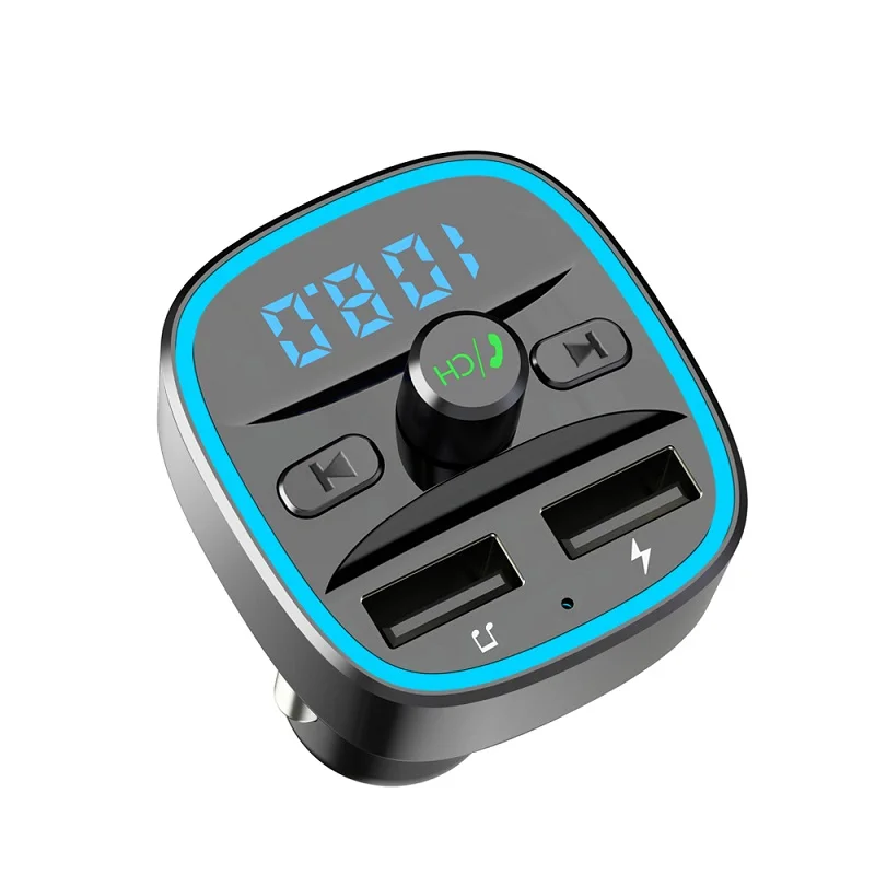 Bluetooth 5.0 car mp3 music player FM receiver transmitter Dual USB car quicky charger U disk  TF card lossless music player (10)