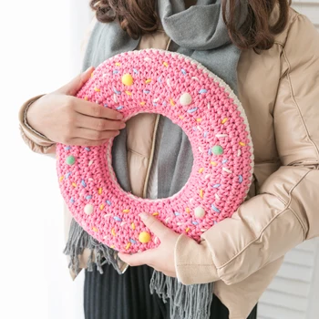 

Cute Donuts Pillow Chocolate Donuts Handmade Food Cushion Nice Bottom Cushion Nap Pillow Doughnut Couhion