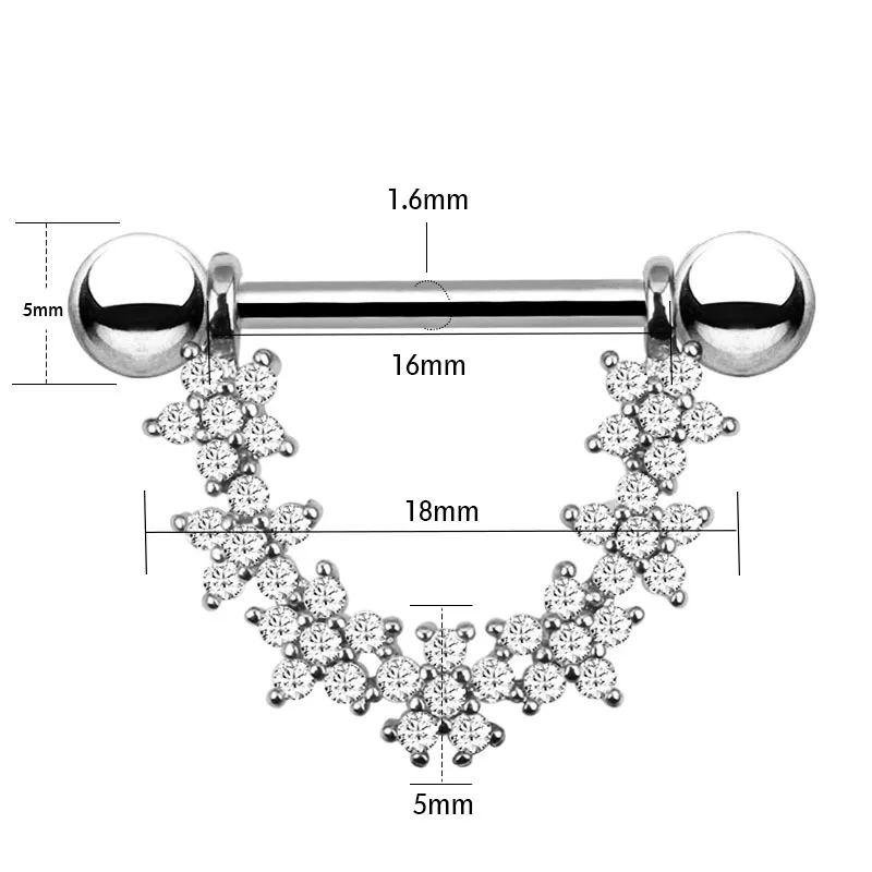 Nipplerings 316L Stainless Steel nipple rings Dangle Womens nipple