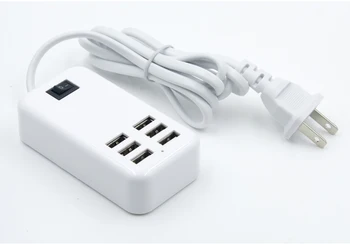 

10 PCS Universal US Plug 6 USB ports Charger 5V 6A 30W AC Adapter For iPhone Huawei SAMSUNG SmartPhone