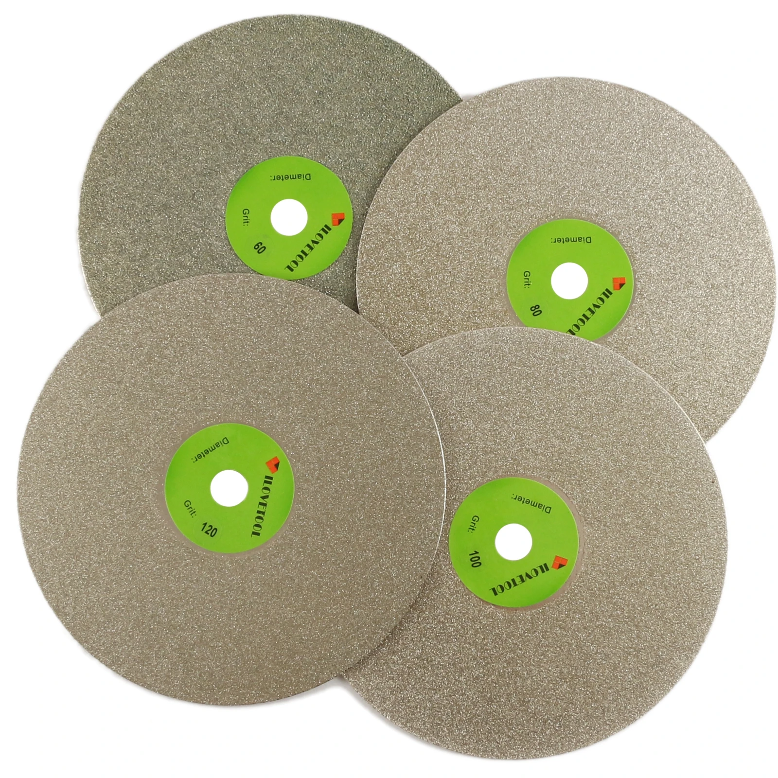 8" inch Grit 60 3000 Diamond Coated Flat Lap Disk Grinding Disc