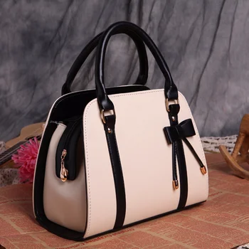 

2019 New Famous Brand Handbag Women PU Leather Bag Casual Large Capacity Top-Handle Bucket Bag Simple Style Solid Totes MX-100