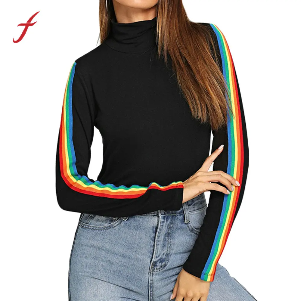 Iris 2019 Camisa De Manga Túnica Casual Mujeres Larga Pulóver Cuello Arco Blusa Redondo Mujer Superior Tendencia Chemisier Patchwork wOXkTPZiu