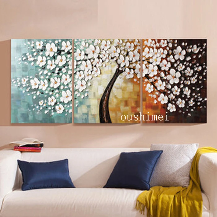 Flower Tree Abstract Canvas Print Oil Painting Art Picture Wall Hanging Decor