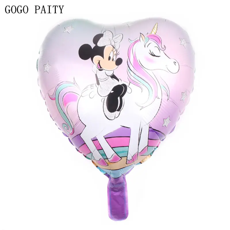 

GOGO PAITY New 18-inch heart-shaped horse riding Mickey aluminum film balloon wedding party birthday decoration decorative toy