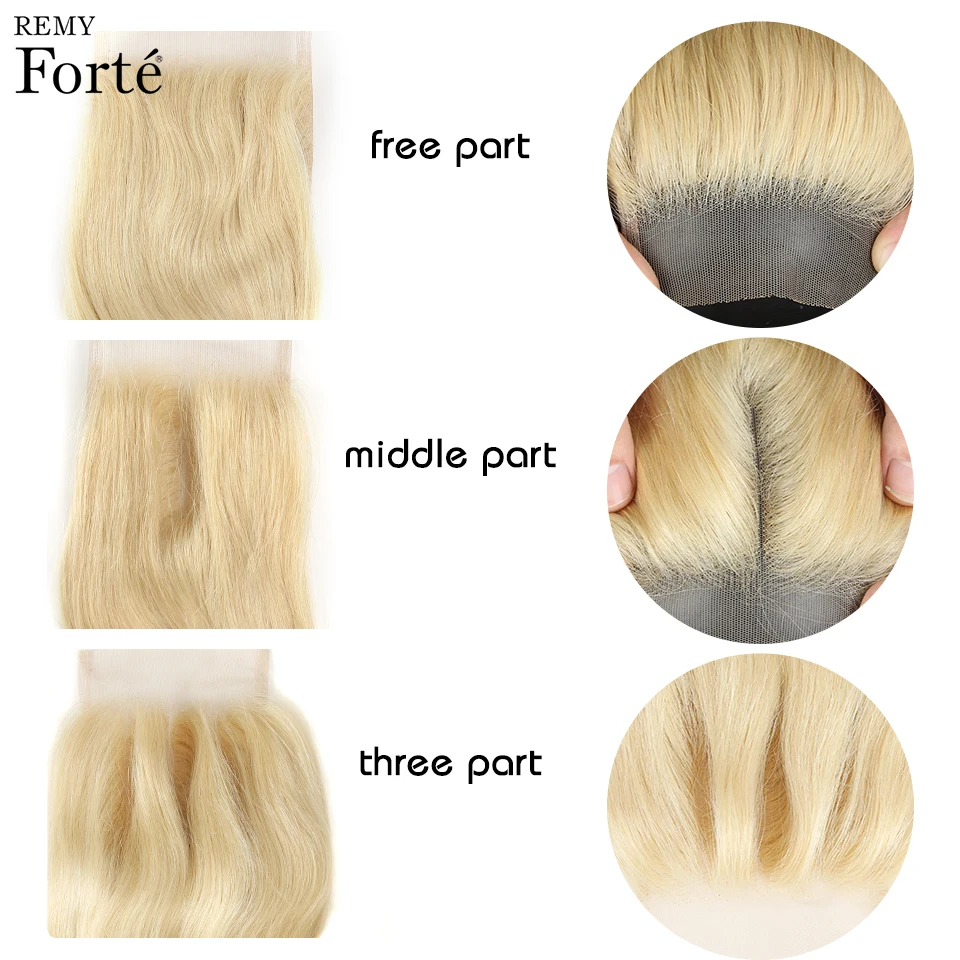 Remy Forte 613  Blonde Bundles With Closure Body Wave Bundles With Closure Brazilian Hair Weave Bundles 3/4 Bundles Human Hair