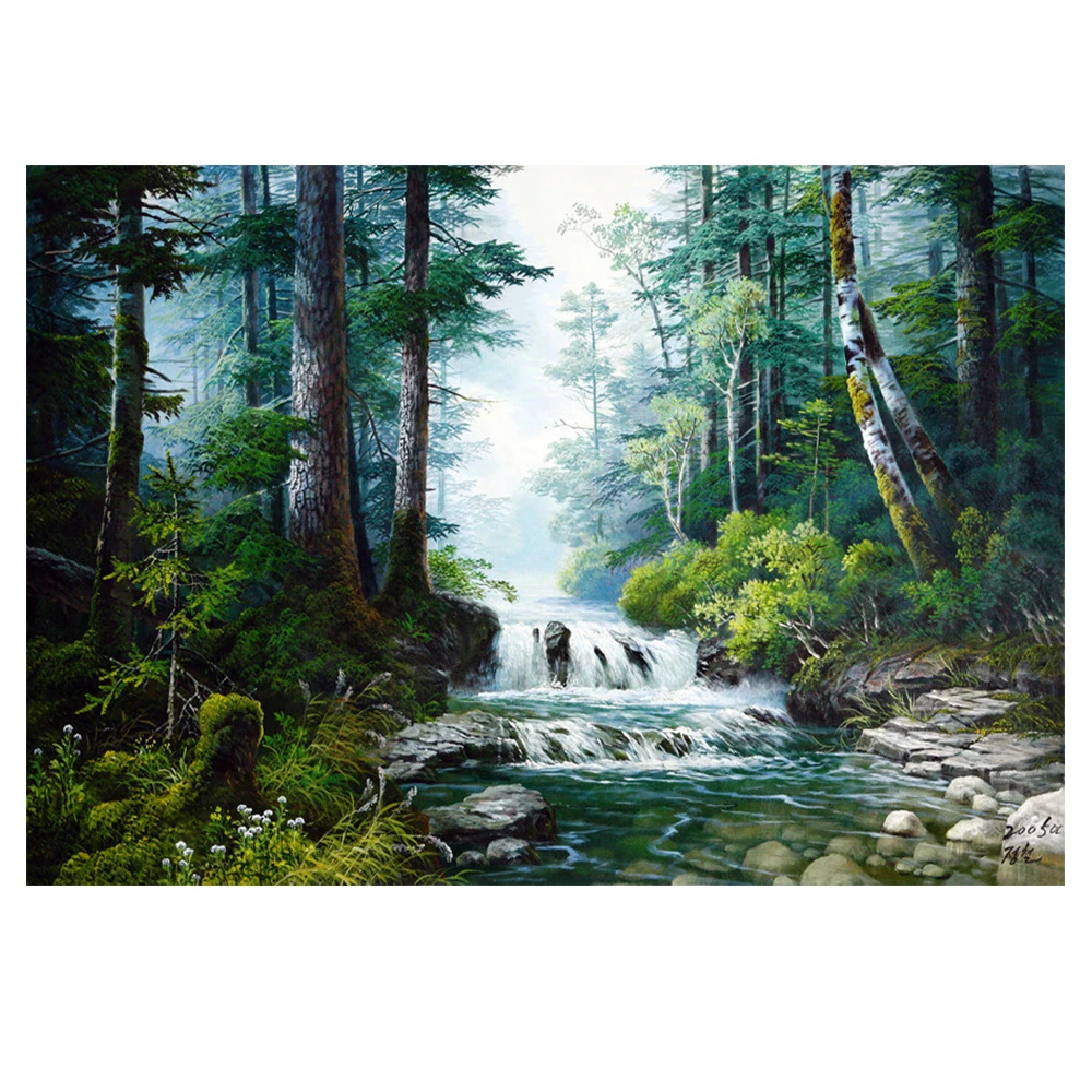 

Natural landscape Diamond Painting waterfall Natural scenery DIY Diamond embroidery full round waterfall Diamond painting