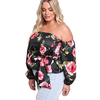 

Women Ladies Slash Neck Loose Tops Floral Long Sleeve Shirt Casual Plus Size Blouse Fashion