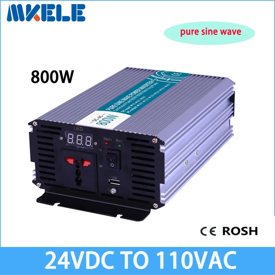 

MKP800-241 off grid 24v to 110v output 800W pure sine wave go power inverter voltage converter,solar inverter LED Display