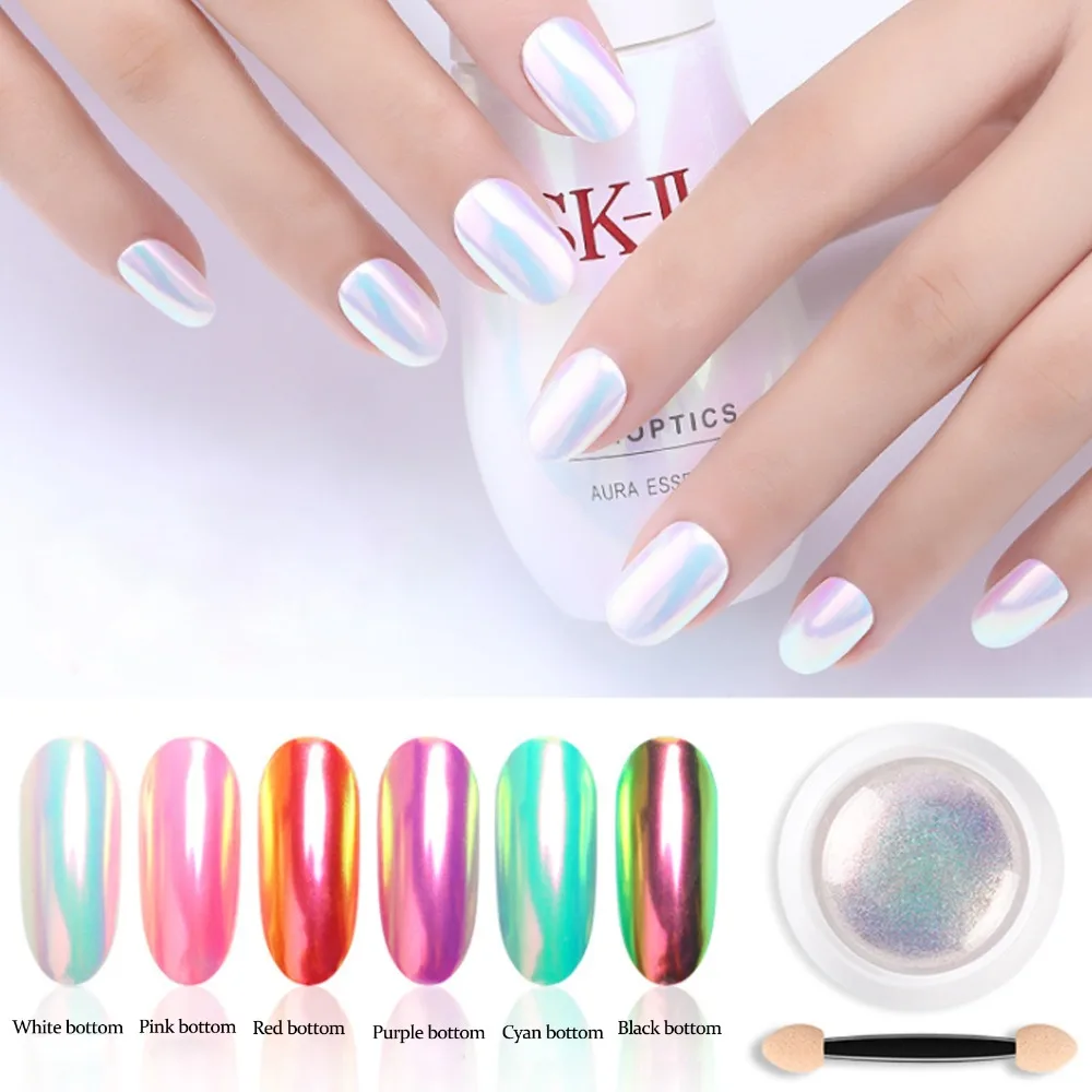 

3g Top Aurora Neon Pigment Powder Chameleon Mermaid Powder Super Mirror Effect Unicorn Chrome Nail Rainbow Dust Nail Art DIY