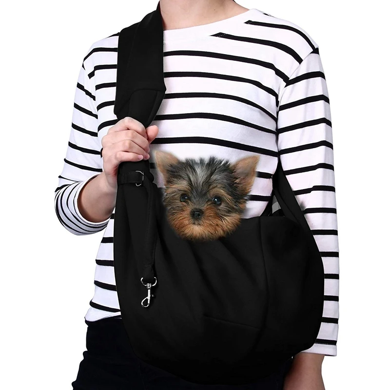 

Pet Carrier, Hand Free Sling Adjustable Padded Strap Tote Bag Breathable Shoulder Bag Front Pocket Belt Carrying Small Dog Cat