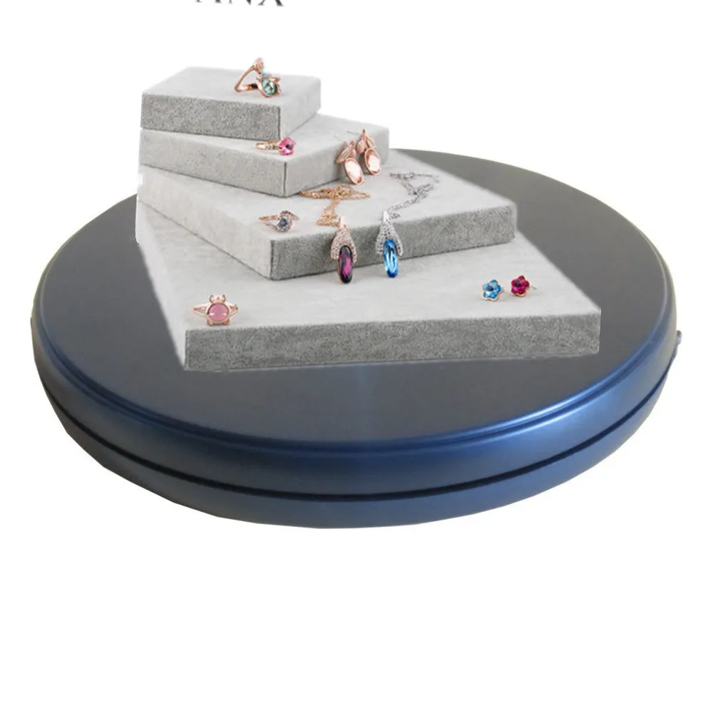 25cm Led Light Top Electric Motorized Rotating Display Turntable for Model Jewelry display stand or Photography,Max Load 11kg