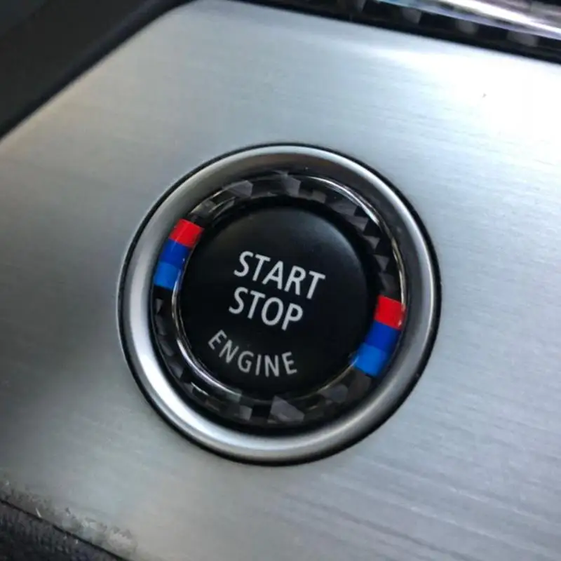 Для BMW E90 E92 E93 углеродное волокно автомобильный двигатель пусковое кольцо отделка