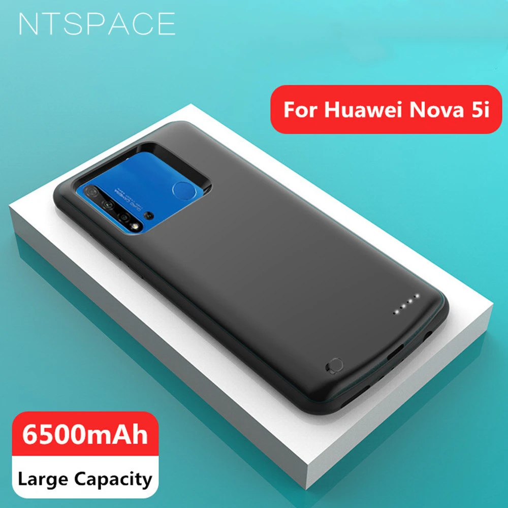 

NTSPACE 6500mAh Power Bank Charging Cover Cases For Huawei Nova 5i Power Case External Battery Power Charger Cases Poverbank