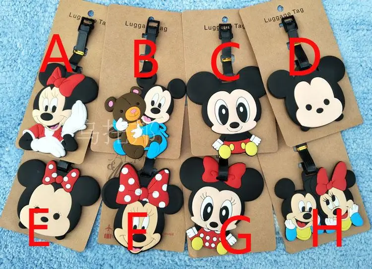 

mickey minnie tsum couple Luggage Tag hot Pendants Portable Travel Label Fujiya Co milk girl Suitcase ID Address Holder tags