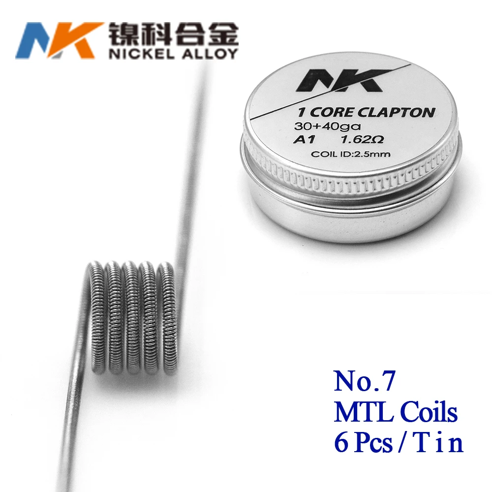 NK сверхтонкий MTL DIY Готовые катушки Ni80/A1/SS316L плавленый clapton для manta mtl RTA