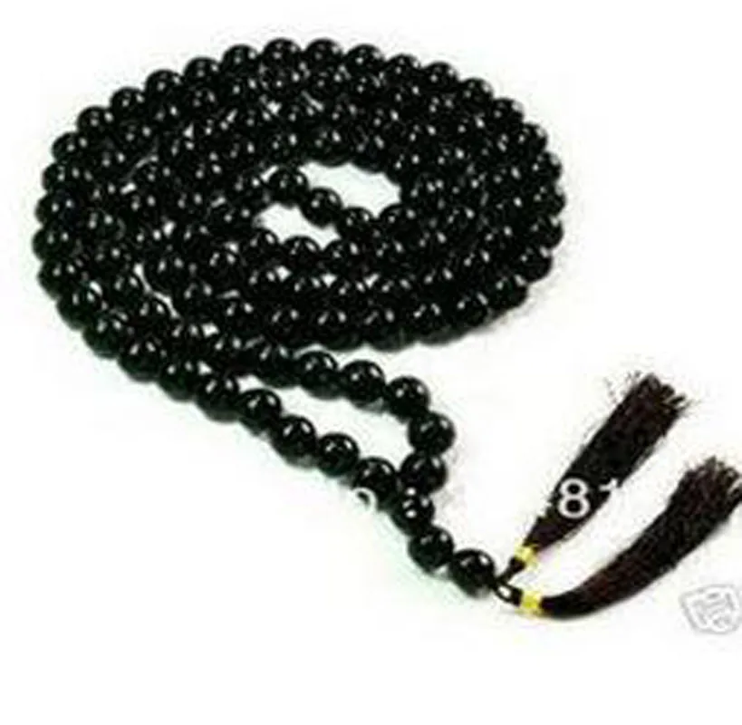 108 тибетский буддийский черный Молитва 8 мм бусы ожерелье