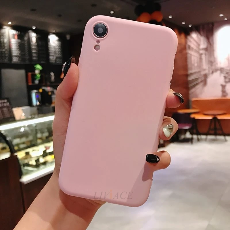 Матовый однотонный силиконовый чехол карамельного цвета для телефона iphone xr x xs max 6 6s 7 8 plus 5 5S se мягкая задняя крышка из ТПУ fundas coque