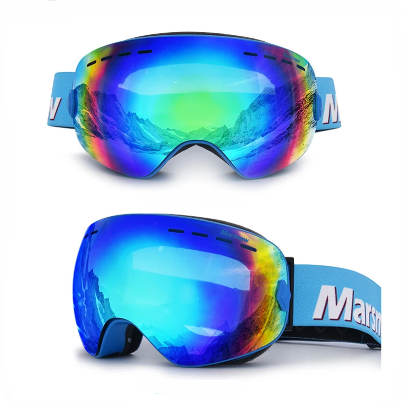 Marsnow تزلج نظارات الأطفال صبي فتاة الرجال النساء مكافحة الضباب UV400 التزلج على الجليد نظارات قناع نظارات على الجليد نظارات نقاط