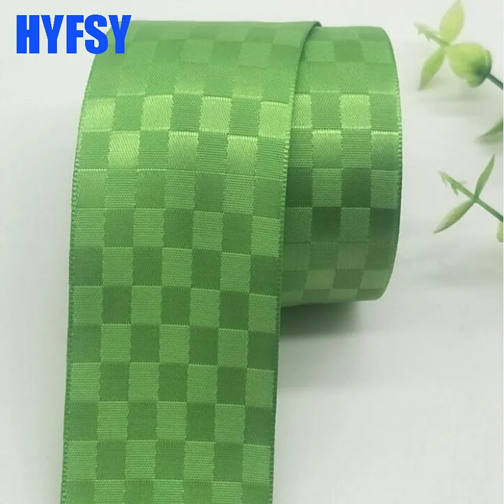 Hyfsy 10015 25 38 мм новая квадратная лента 10 ярдов Сделай сам бант для волос материалы для одежды подарочная упаковка атласная клетчатая вручную изготовленная лента