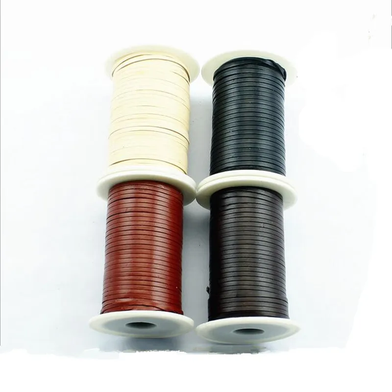 

10m/bag 3mm Width Flat Genuine Real Cow Leather Cord Rope Thread String Diy Necklace Bracelet For DIY Jewelry Materials Z507