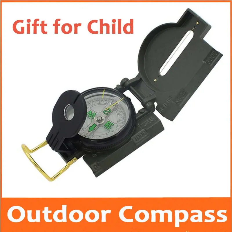 Kirsite Army Green Marching Lensatic Compass Pocket Watch Style Foldable Outdoor Camp Map with Ruler Magnifier Function | Инструменты