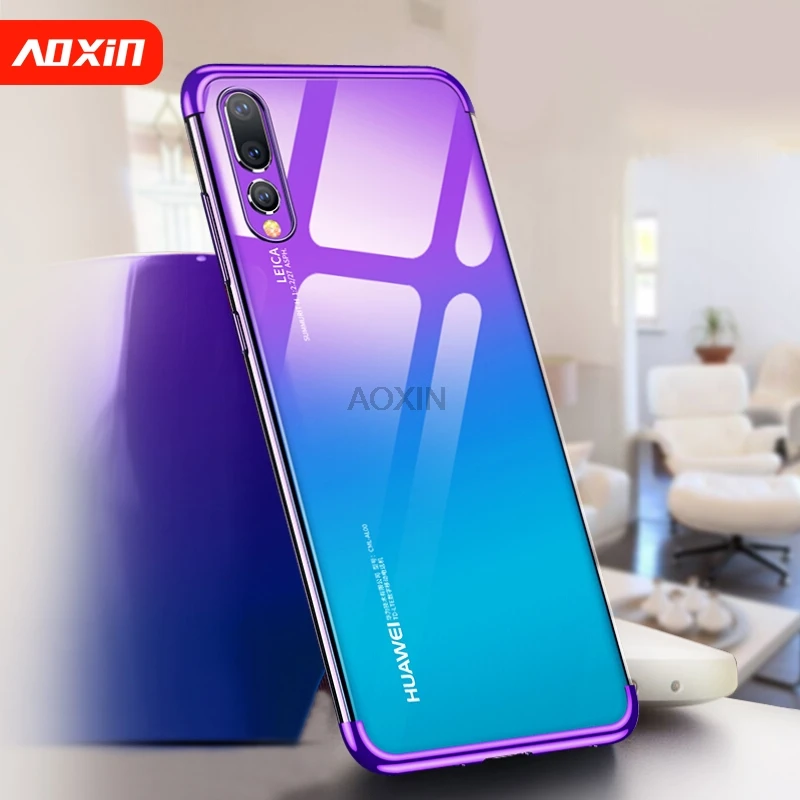 

AOXIN Plating Phone Case For Huawei P20 Lite Pro Cases Transparent Clear Back Cover For Huawei P20 Lite Soft TPU Silicone Cases