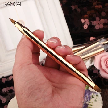 RANCAI 2 in 1 Double-headed Retractable Lip Brushes Blush Makeup Concealer Eyeshadow Eyeliner Foundation Cosmetic Brush 1