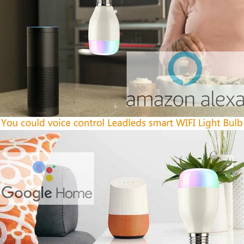 E27 RGB 7W WIFI LED Smart Bulb Ball Lamp Dimmable Color LED Light Bulb Works with Alexa Google Home iOS Mobile Phone APP Control