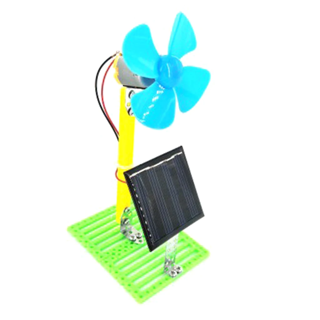 DIY Solar Powered Electric Fans Machine Physics Circuit Puzzle Science Toys