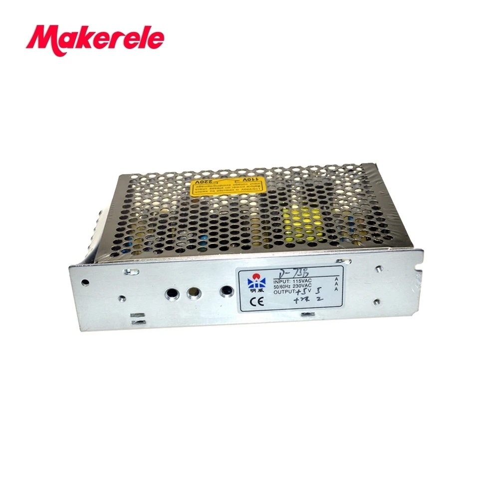 

new model 75w dual output D-75B switching power supply new model 5v 24v dual output with 110/220vac input with metal case